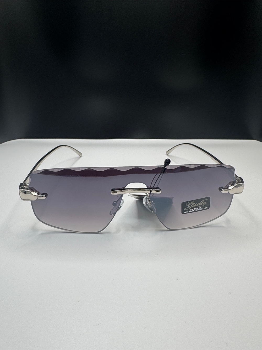 Purple Gradient Rimless Sunglasses - Stylish Men’s Shades
